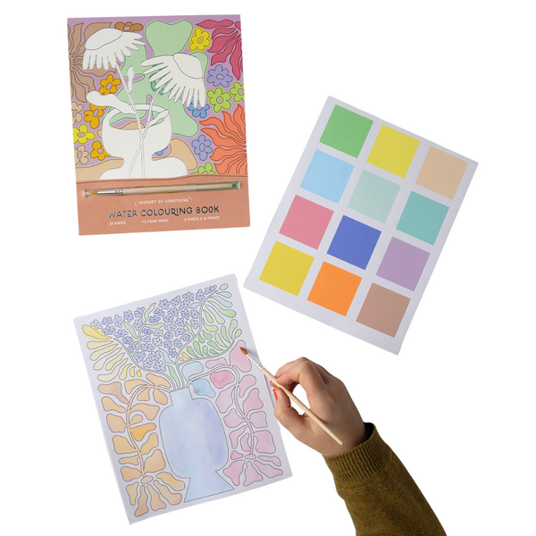 Watercolour Colouring Book-Art Supplies-Little Lane Workshops