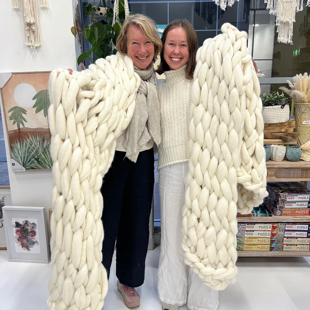 ARM KNITTED WOOL THROW BLANKET WORKSHOP-Workshop-Little Lane Workshops