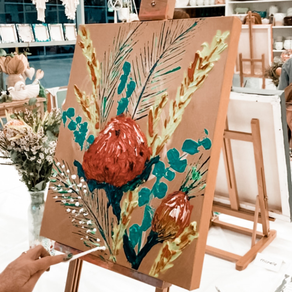 FLORAL NATIVES PALETTE KNIFE PAINTING WORKSHOP-Workshop-Little Lane Workshops