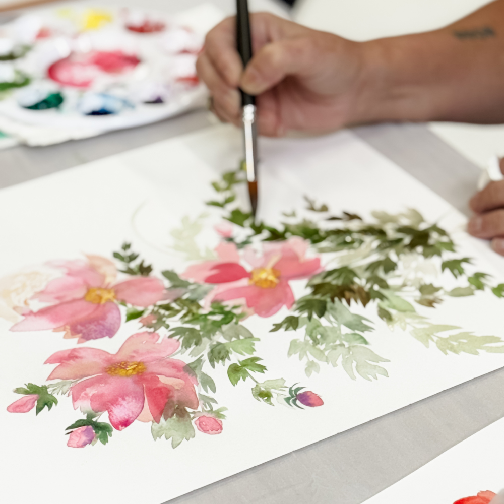 WATERCOLOUR PEONIES WORKSHOP-Workshop-Little Lane Workshops