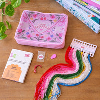 Love Letters - Needlepoint Pouch Kit by Craft Club-Craft Kits-Little Lane Workshops
