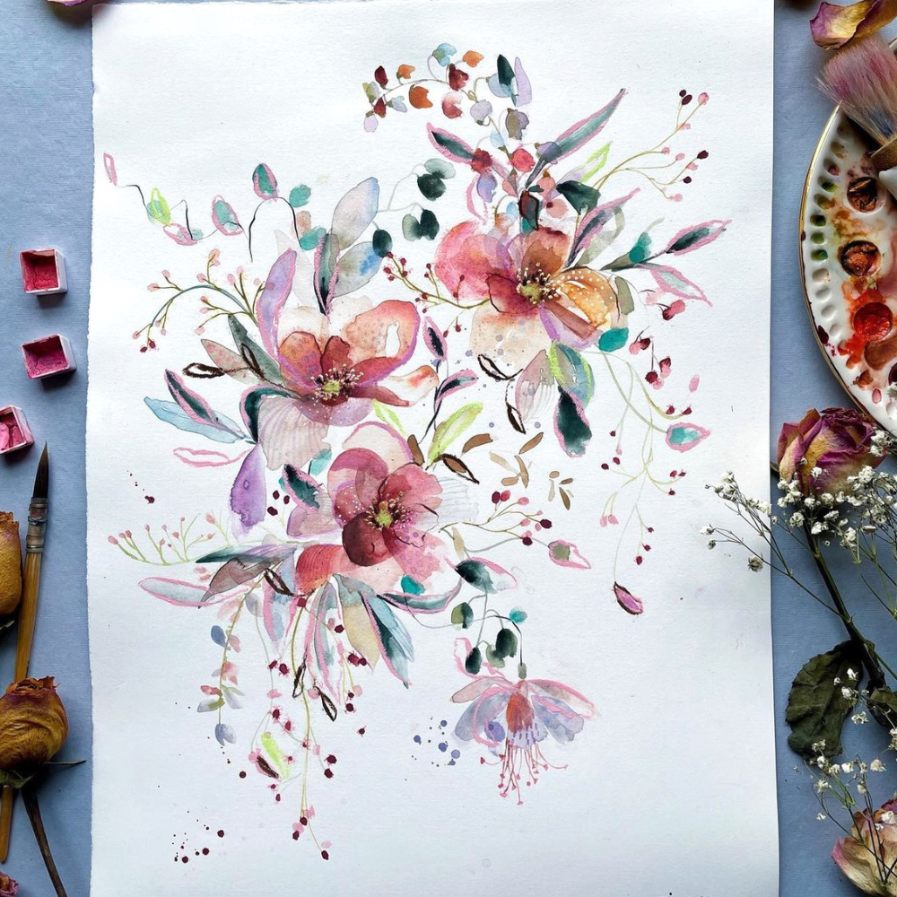 WATERCOLOUR WILDFLOWERS WORKSHOP-Workshop-Little Lane Workshops