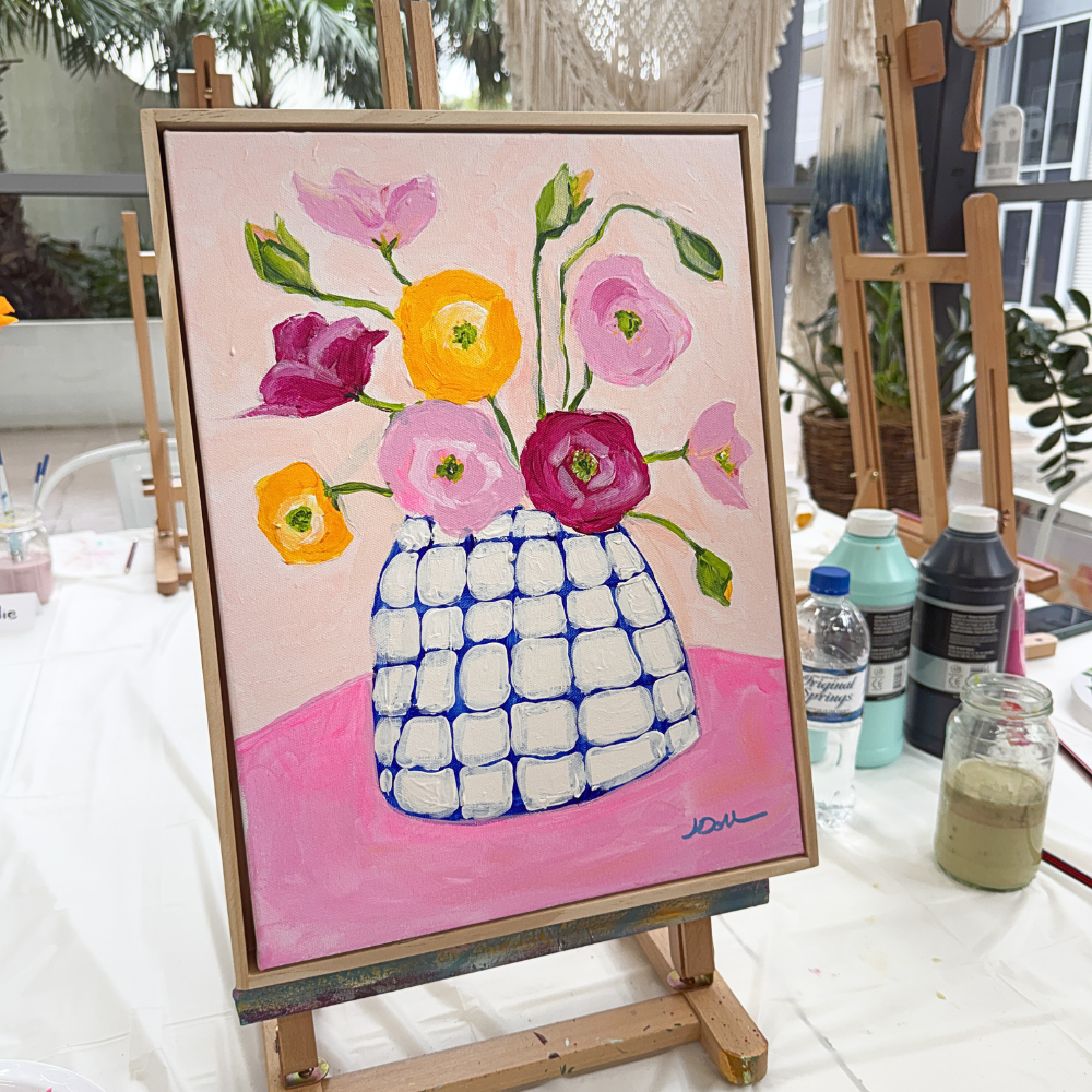 Abstract Still Life Workshop – Whimsical Florals in Acrylic-Workshop-Little Lane Workshops