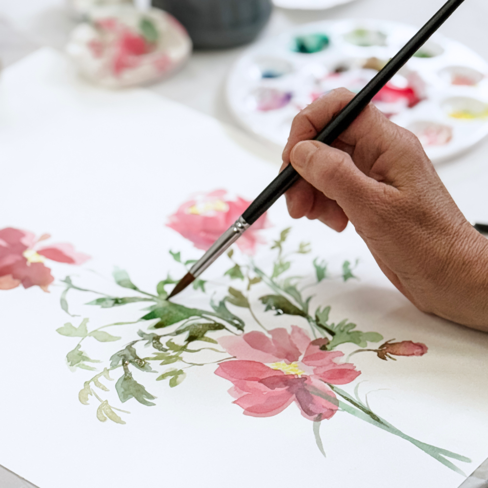WATERCOLOUR PEONIES WORKSHOP-Workshop-Little Lane Workshops