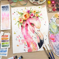WATERCOLOUR FLAMINGO WORKSHOP-Workshop-Little Lane Workshops