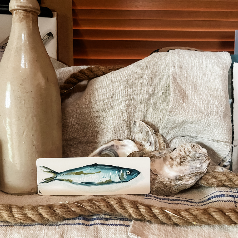 Tide Line Painted Marine Life Bookmarks & Postcards
