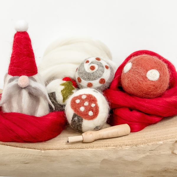 NEEDLE FELTED CHRISTMAS ORNAMENTS WORKSHOP-Workshop-Little Lane Workshops