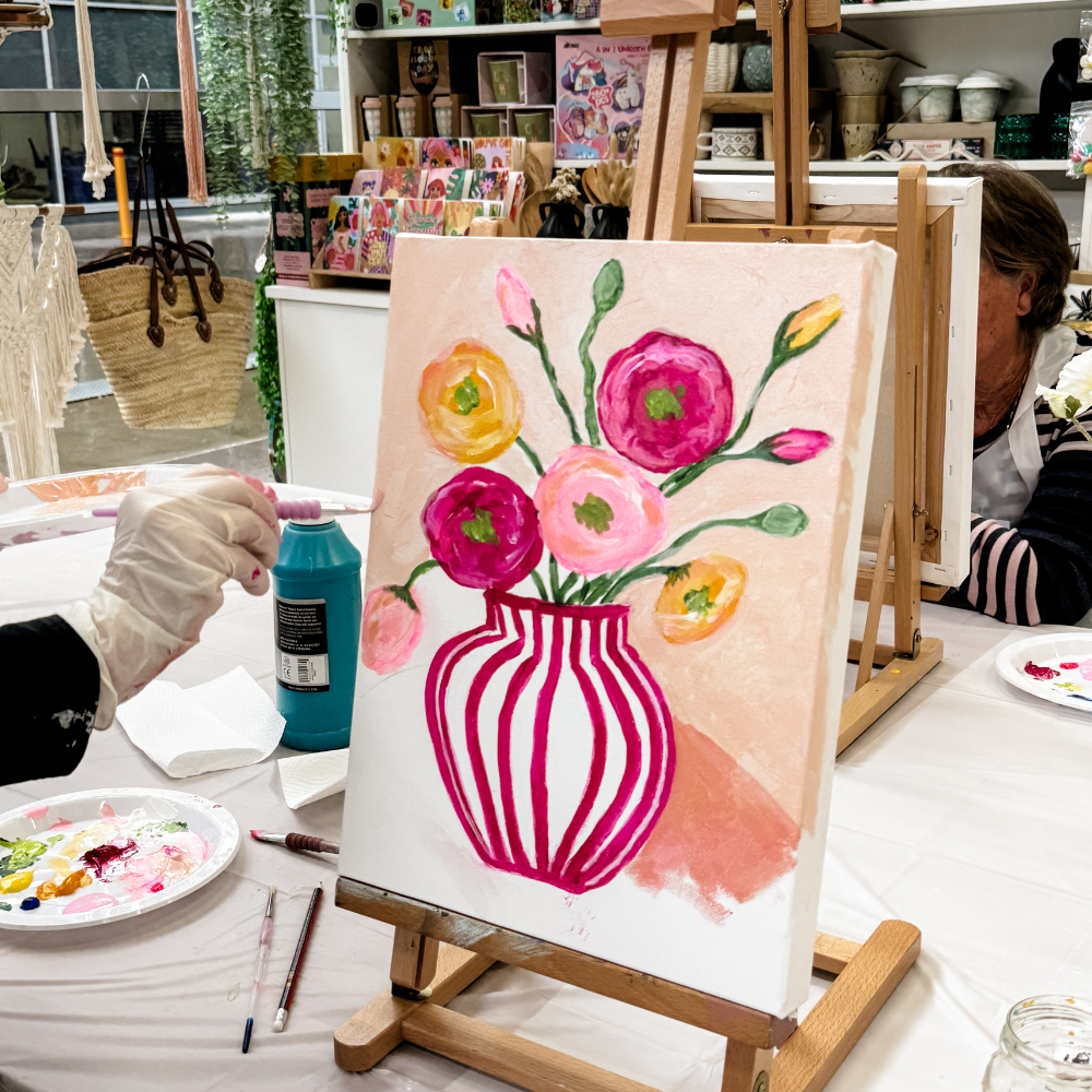 Abstract Still Life Workshop – Whimsical Florals in Acrylic-Workshop-Little Lane Workshops