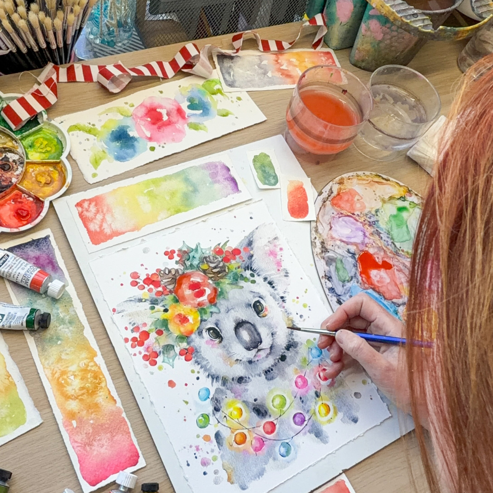 Christmas Watercolour Koala Workshop-Workshop-Little Lane Workshops