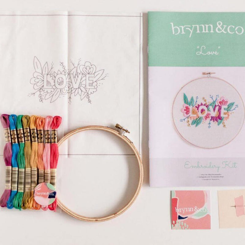 BRIGHT LOVE EMBROIDERY Kit by Brynn & Co-Craft Kits-Little Lane Workshops
