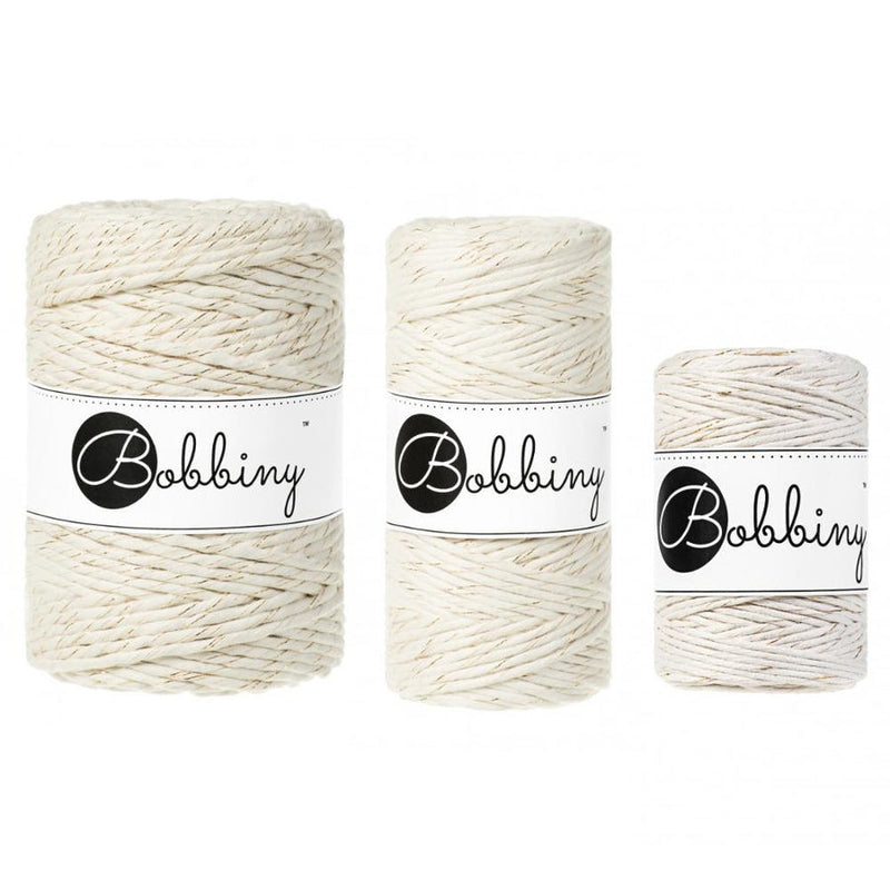 Bobbiny Gold & Natural Twisted Mop Cotton x 100 meters-Macrame-Little Lane Workshops