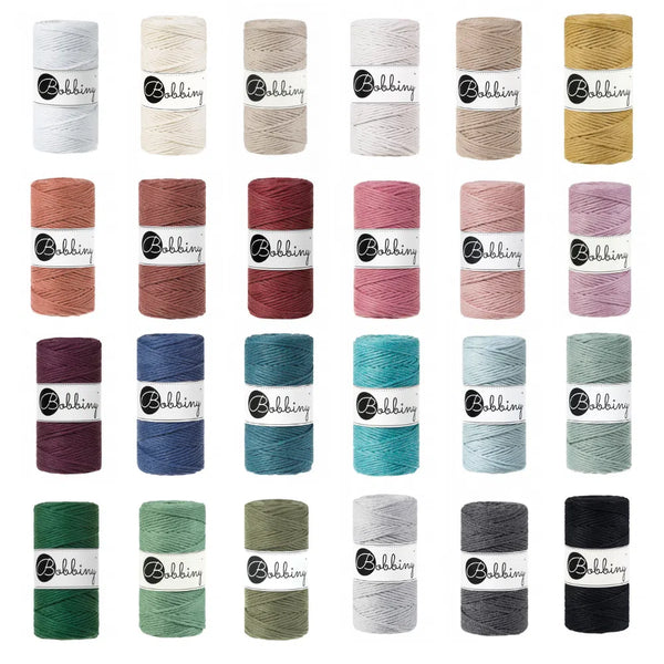 Bobbiny Macrame Twisted Mop Cotton - Coloured 3mm x 100 meters-Macrame-Little Lane Workshops