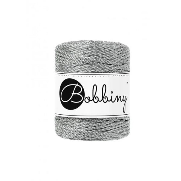 Bobbiny Metallic 3ply Macrame Rope 3mm - 5 colours-Macrame-Little Lane Workshops