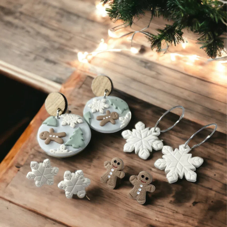 Clay hot sale christmas earrings