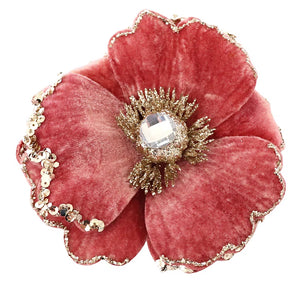 Christmas Flower Clip Decoration - Various Colours-Homewares-Little Lane Workshops