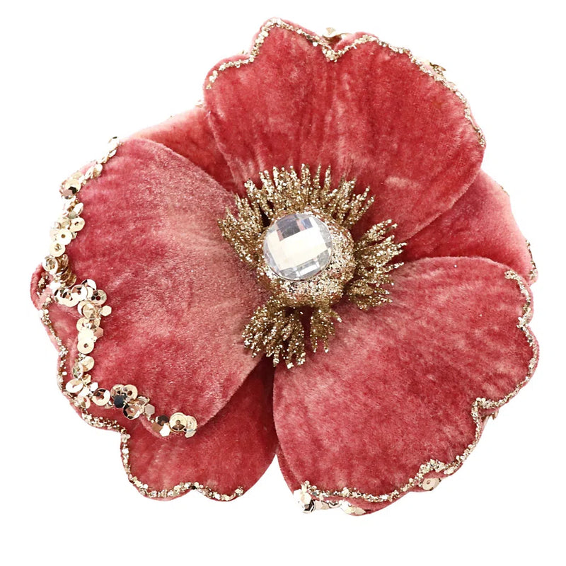 Christmas Flower Clip Decoration - Various Colours-Homewares-Little Lane Workshops