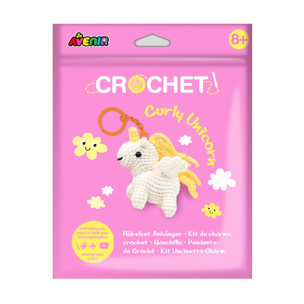 CROCHET Keychain - Curly Unicorn-Craft Kits-Little Lane Workshops
