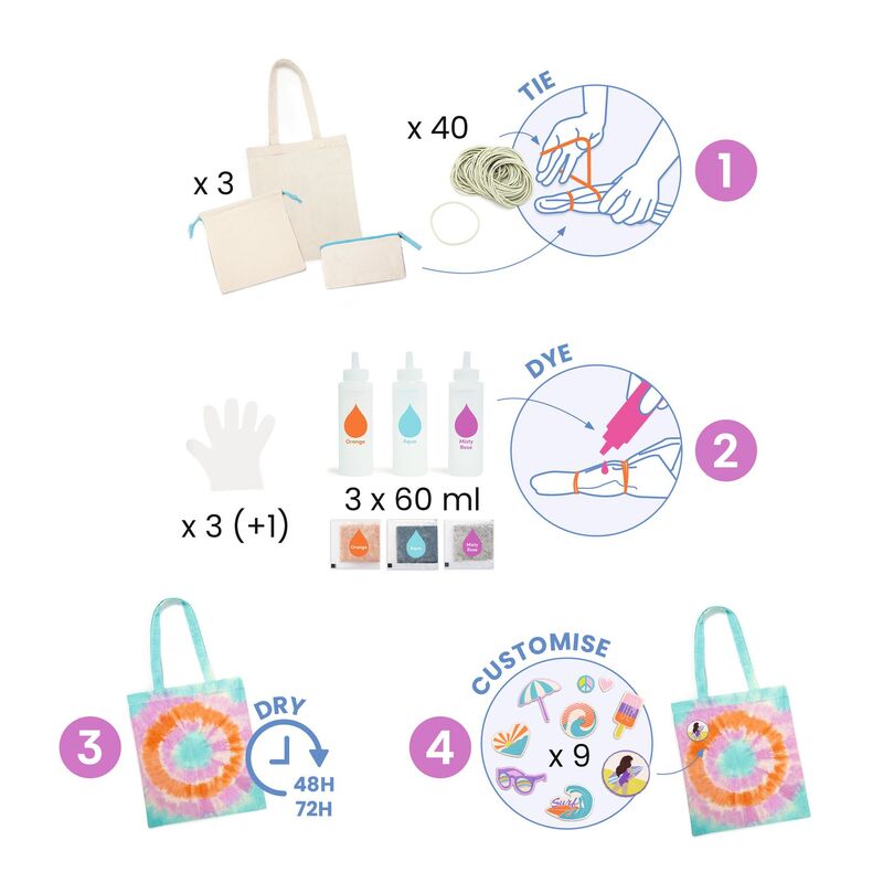 Do It Yourself Tie Dye Bag Kit-Craft Kits-Little Lane Workshops