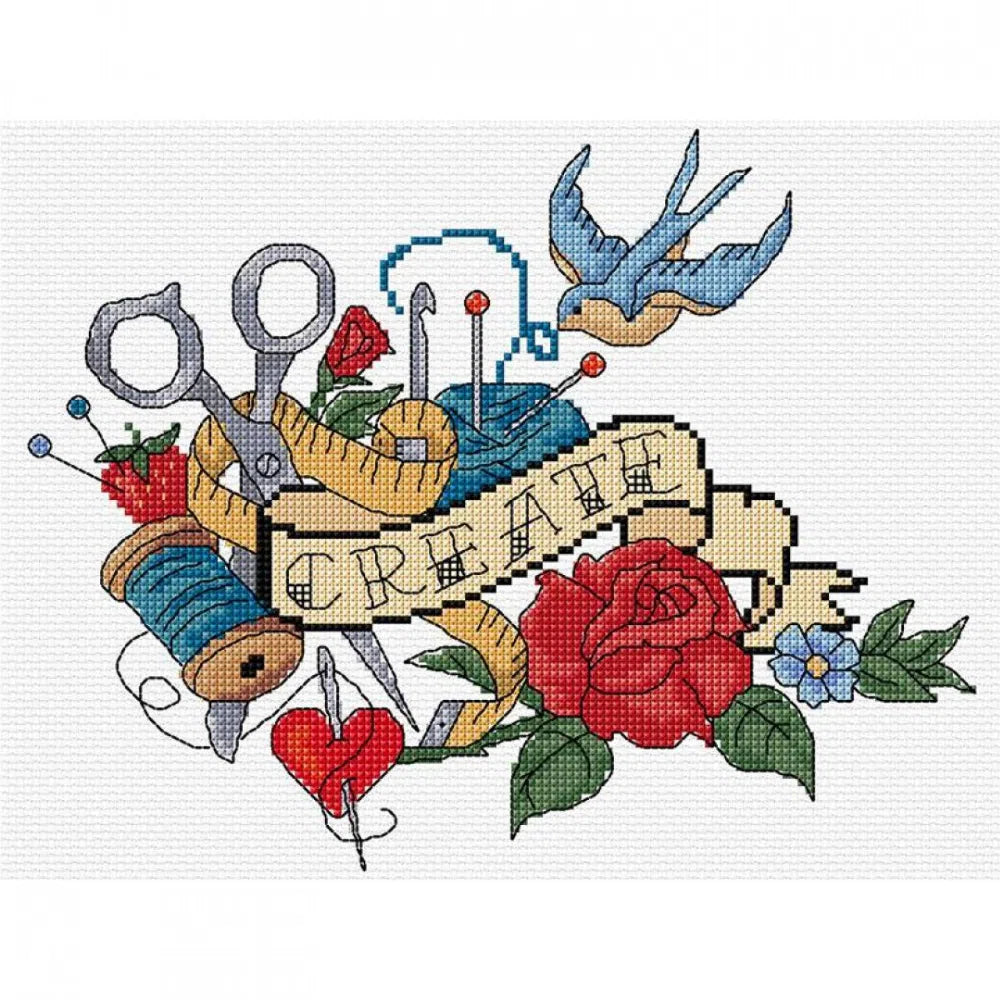 DMC 'Create' Cross Stitch EMBROIDERY Kit-Craft Kits-Little Lane Workshops