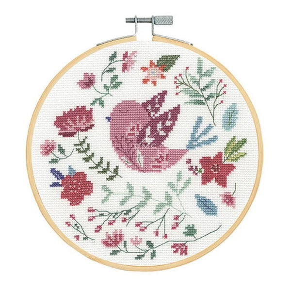 DMC Folk Bird Counted Cross Stitch EMBROIDERY Kit-Craft Kits-Little Lane Workshops