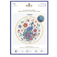 DMC Folk Peacock Counted Cross Stitch EMBROIDERY Kit-Craft Kits-Little Lane Workshops