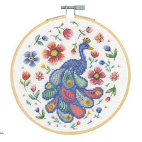 DMC Folk Peacock Counted Cross Stitch EMBROIDERY Kit-Craft Kits-Little Lane Workshops