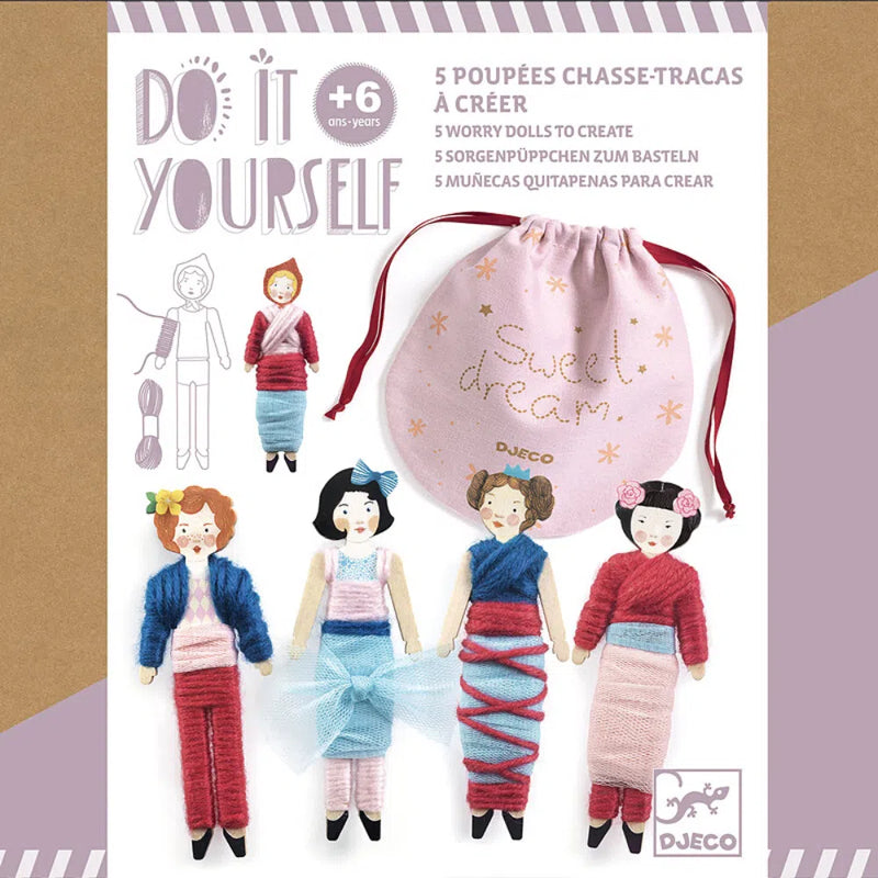 Do It Yourself Sweet Night Worry Dolls KIT for Kids-Craft Kits-Little Lane Workshops