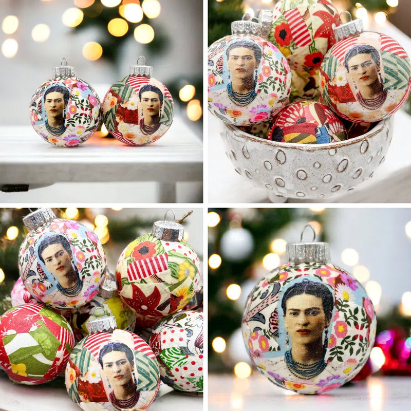 Frida Fabric Decoupage Christmas Bauble Workshop-Workshop-Little Lane Workshops