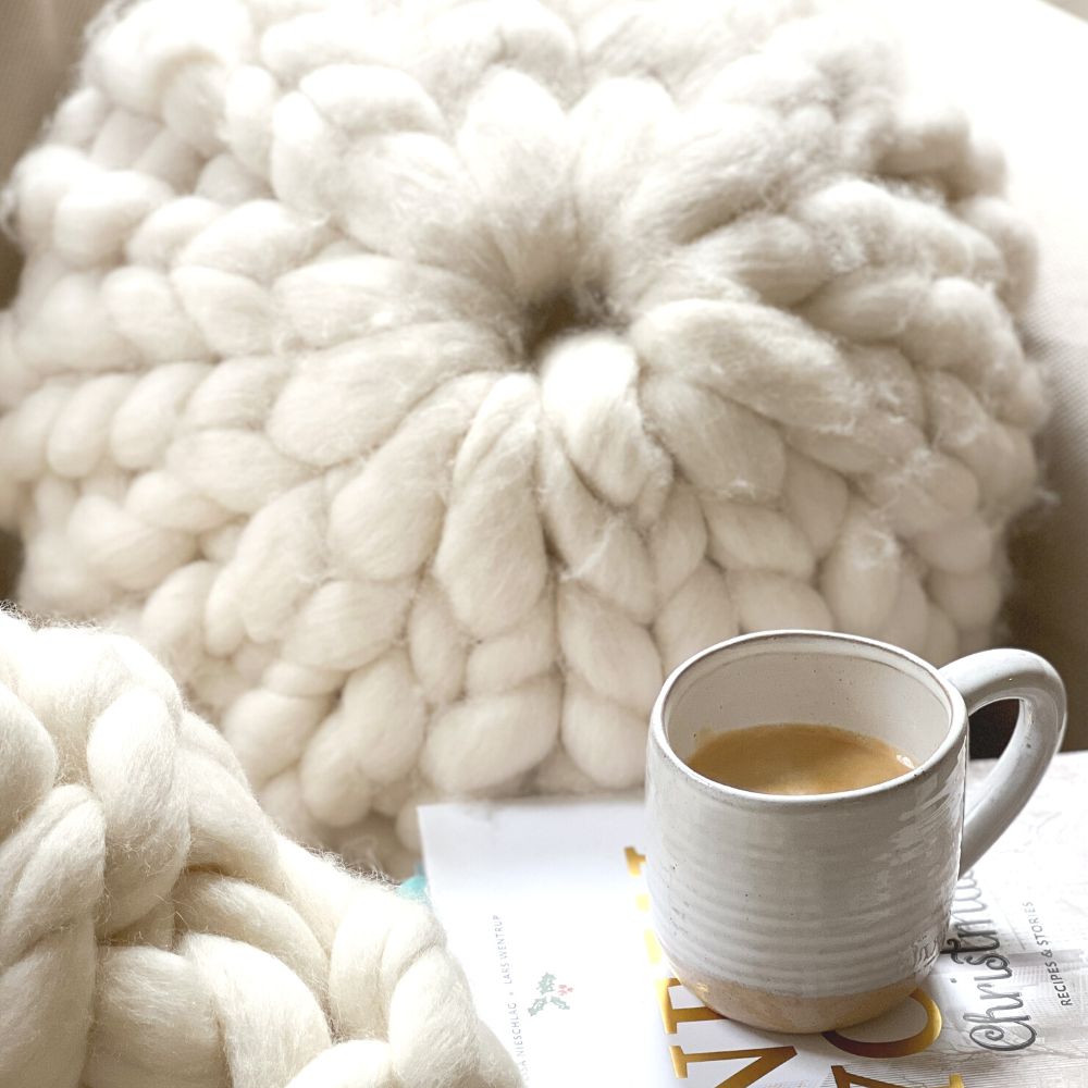 Knitted wool best sale cushions