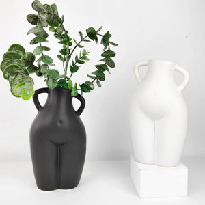 Leena Curvy Vase - Black or White-Homewares-Little Lane Workshops