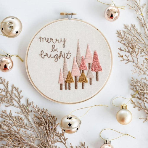 MERRY & BRIGHT EMBROIDERY Kit by Brynn & Co-Craft Kits-Little Lane Workshops