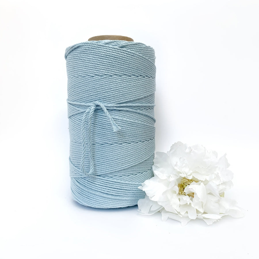 Macrame Twisted Cotton Rope - Coloured 3mm x 1kg Macrame Twisted Cotton Rope Pastel Bulk Rolls (Approx 425 Meters)-Macrame-Little Lane Workshops