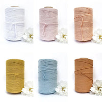 Macrame Twisted Mop Cotton - Coloured 3mm x 1kg Pastel Bulk Rolls (Approx 480 Meters)-Macrame-Little Lane Workshops