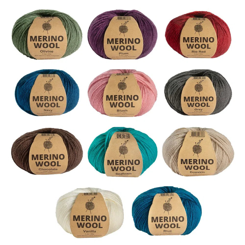 Merino / Polyester Mix Yarn 50gm - Various Colours-Macrame-Little Lane Workshops