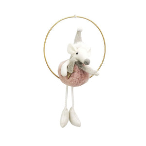 Merry Mice Hanging Christmas Decorations - Blush or White-Homewares-Little Lane Workshops