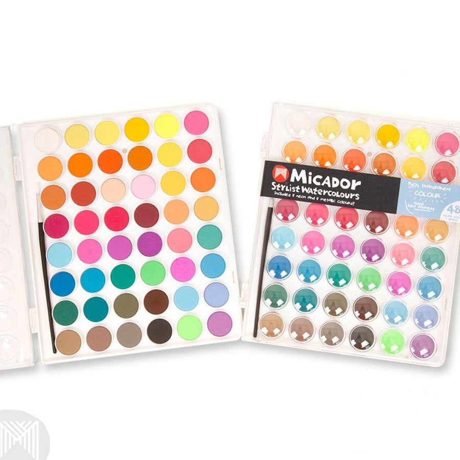 Micador Watercolour Palette Stylist - Disc 48-Art Supplies-Little Lane Workshops