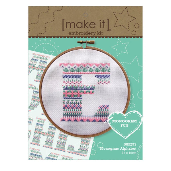 Monogram Alphabet Cross Stitch EMBROIDERY Kit-Craft Kits-Little Lane Workshops