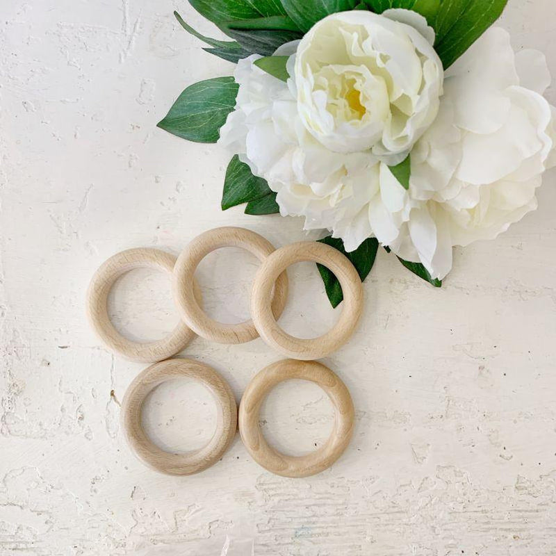 Natural Beech Wooden Macrame Ring 80mm-Macrame-Little Lane Workshops