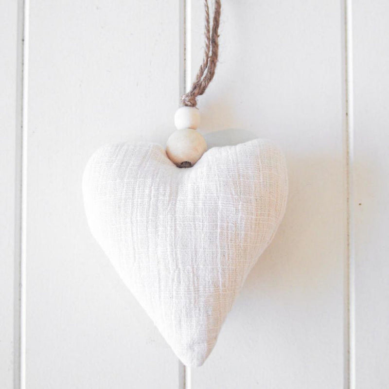 Natural Fabric Hanging Heart-Homewares-Little Lane Workshops