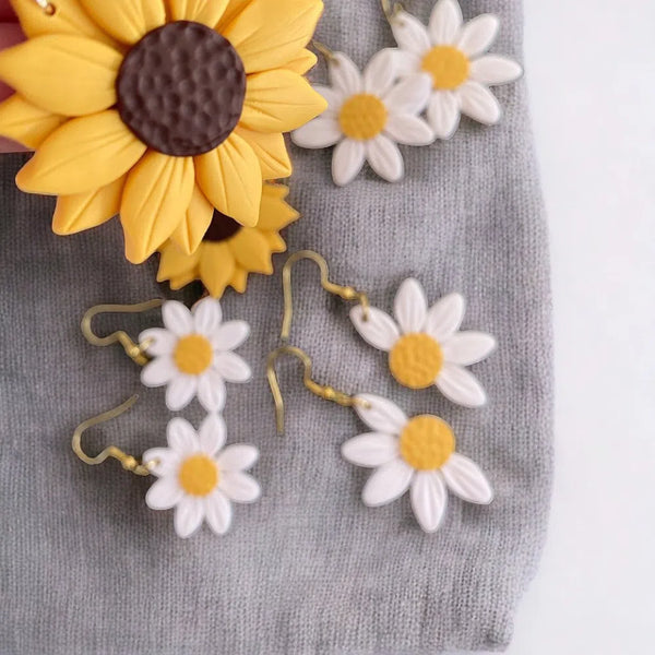 Clay flower earrings on sale