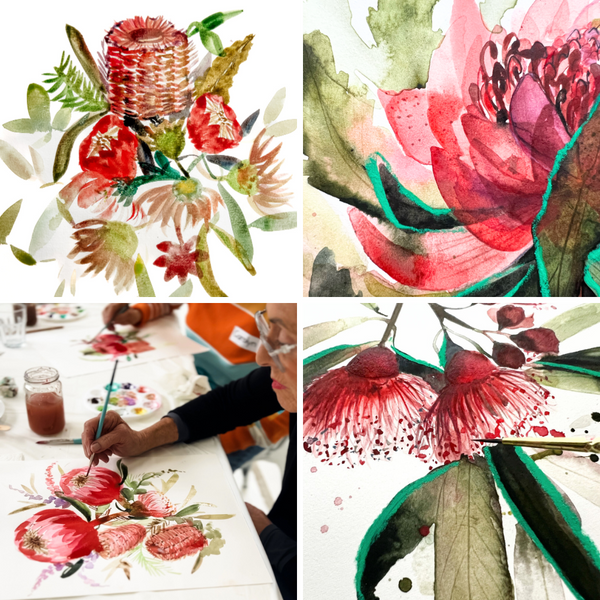 WATERCOLOUR NATIVE FLOWERS WORKSHOP-Workshop-Little Lane Workshops