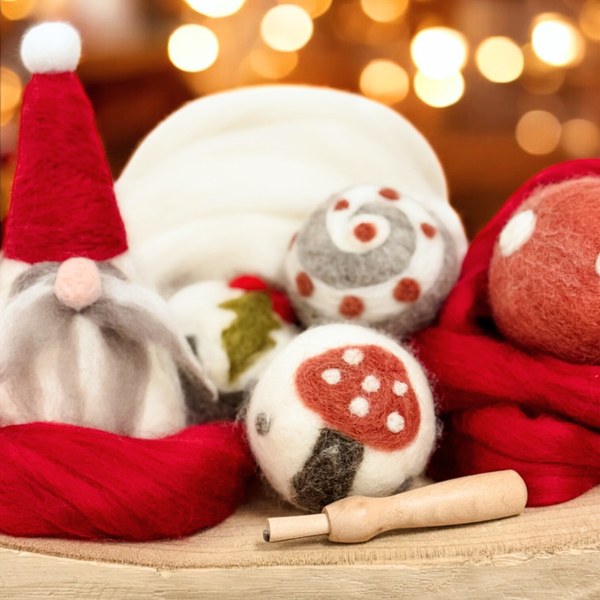 NEEDLE FELTED CHRISTMAS ORNAMENTS WORKSHOP-Workshop-Little Lane Workshops