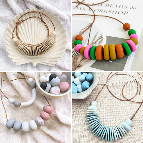 POLYMER CLAY JEWELLERY BEADED NECKLACE & BUTTONS WORKSHOP-Workshop-Little Lane Workshops