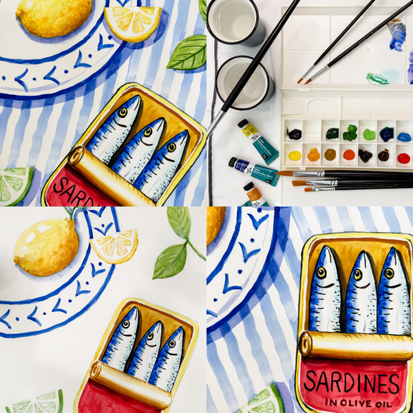 Sardines & Lemons Watercolour Workshop-Workshop-Little Lane Workshops