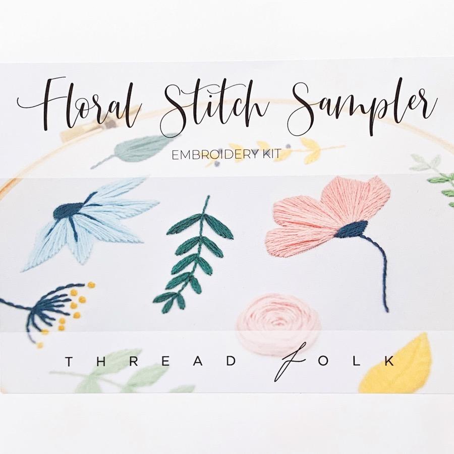 THREADFOLK FLORAL SAMPLER EMBROIDERY kit-Craft Kits-Little Lane Workshops
