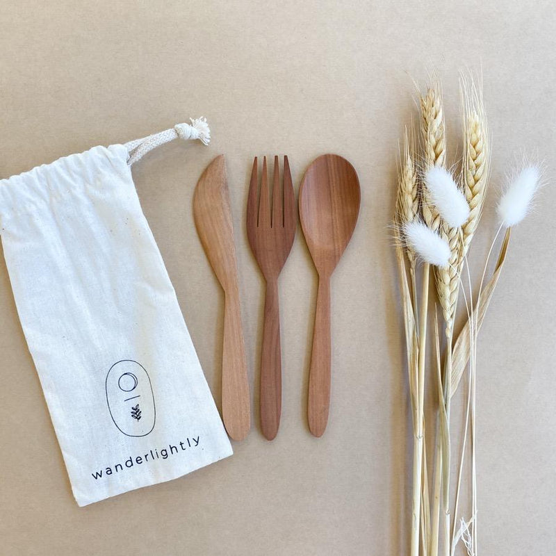 Wooden Reusable Cutlery Set-Homewares-Little Lane Workshops