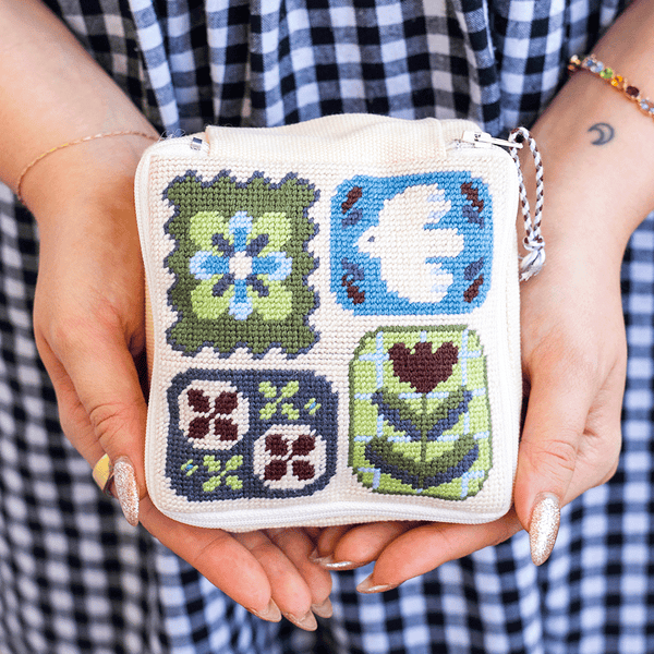 Fluttering Fables - Needlepoint Pouch Kit by Craft Club-Craft Kits-Little Lane Workshops