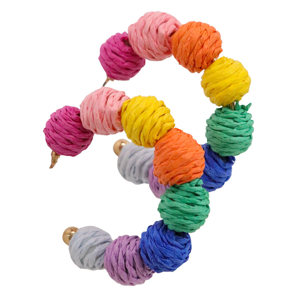 Colourful Raffia Hoop-Jewellery-Little Lane Workshops