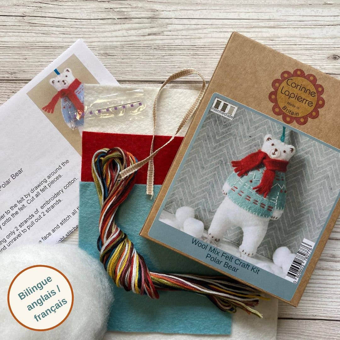 Polar Bear Felt Craft Mini Kit by Corrine Lapierre-Craft Kits-Little Lane Workshops
