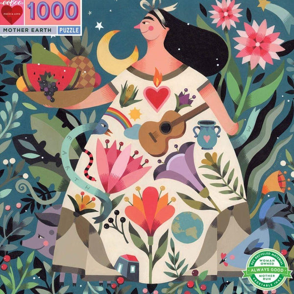 Mother Earth Puzzle 1000 Teile – Buntglas-Motiv, 60,6 X 60,6 Cm, Mit Poster & Sammlerbox
